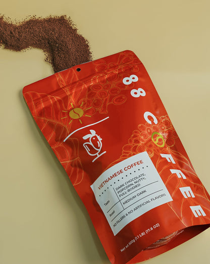 88 coffee company iced authentic vietnamese coffee condense milk beans red bag gold stainless steel vietnam phin filter robusta ground big bag